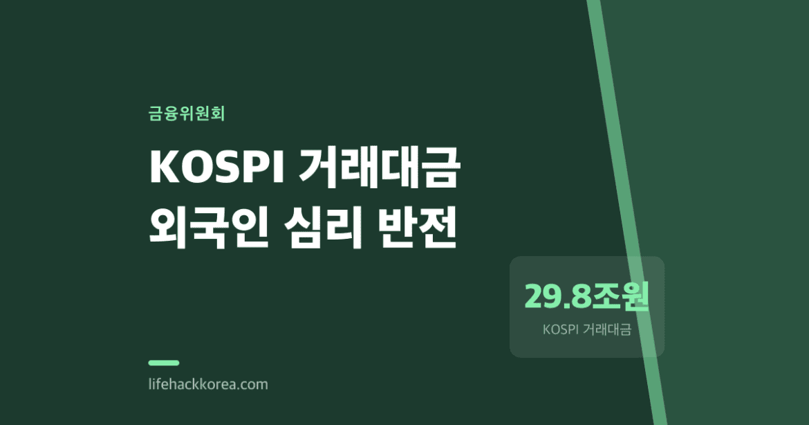 2026년 초 KOSPI 거래대금 폭증 후 급락, 외국인 심리 반전의 신호