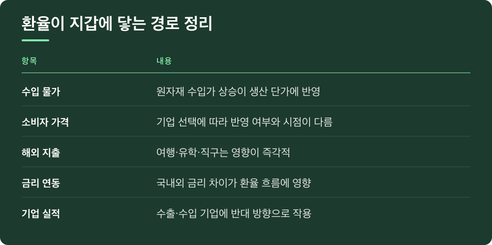 환율이 지갑에 닿는 경로 정리